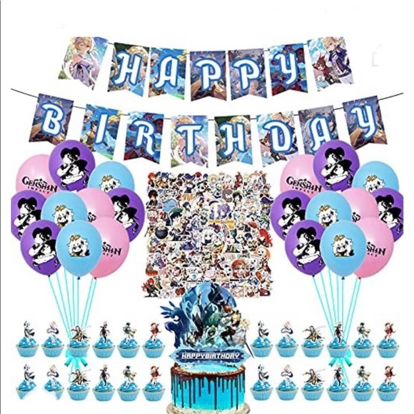 Geshin Impact Anime Party Supplies Decorations New in package - Picture 1 of 9